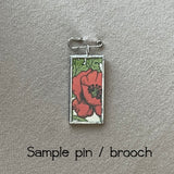 Little Bear, Sendak, vintage children's book illustrations, up-cycled to soldered glass pendant