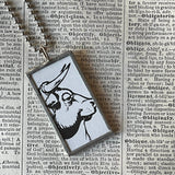 Ferdinand, vintage children's book illustrations, up-cycled to soldered glass pendant