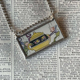 Fairy, vintage children's book illustration, hand-soldered glass pendant