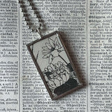 Fairy, Faeries, vintage children's book illustration up-cycled to soldered glass pendant