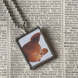 The Poky Little Puppy, vintage illustrations, up-cycled to soldered glass pendant