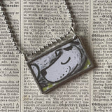 Harry the Dirty Dog, vintage illustrations, up-cycled to soldered glass pendant