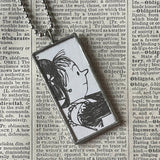 Amelia Bedelia, vintage illustrations, up-cycled to soldered glass pendant