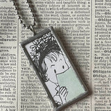 Amelia Bedelia, vintage illustrations, up-cycled to soldered glass pendant