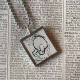 Winnie the Pooh childrens' book illustrations up-cycled to hand-soldered glass pendant