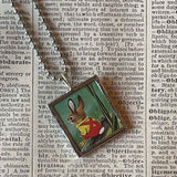 I am a Bunny, Richard Scarry children's book illustrations up-cycled to soldered glass pendant