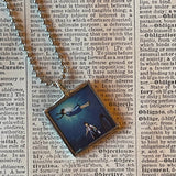 Castle in the Sky, Miyazaki animation stills / movie poster up-cycled to soldered glass pendant