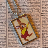 I am a Bunny, Richard Scarry children's book illustrations up-cycled to soldered glass pendant