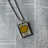 Moon and sun, vintage children's book llustrations up-cycled to soldered glass pendant