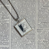 Winnie the Pooh, Piglet, childrens' book illustrations up-cycled to hand-soldered glass pendant