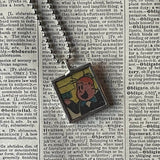 Lulu, Tubby vintage 1960s comic illustration, upcycled to soldered hand-soldered glass pendant