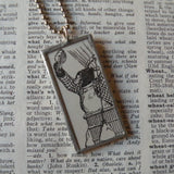 Roosevelt Bears, vintage children's book illustrations, up-cycled to soldered glass pendant