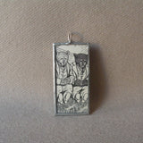Roosevelt Bears, vintage children's book illustrations, up-cycled to soldered glass pendant