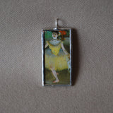 Edgar Degas, Ballet Dancer painting, upcycled to hand-soldered glass pendant