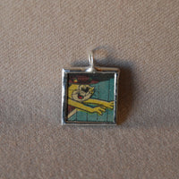 Top Cat, original vintage 1970s comic book illustrations, upcycled to soldered glass pendant