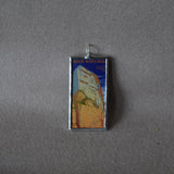 Zion National Park travel poster, upcycled hand soldered glass pendant