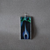 Georgia O'Keeffe, Jack in the Pulpit, modern art, abstract painting, upcycled to hand-soldered glass pendant