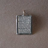 Dodo bird, vintage 1930s dictionary illustration, upcycled to soldered glass pendant