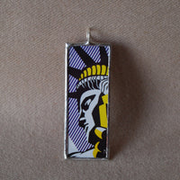 1 Roy Lichtenstein, Pop Art, upcycled to hand soldered glass pendant