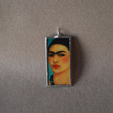 1Frida Khalo, self-portraits, upcycled to hand soldered glass pendant