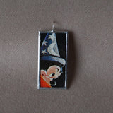 Mickey, Fantasia, vintage illustrations, up-cycled to soldered glass pendant