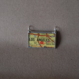 Los Angeles California, vintage map, hand-soldered glass pendant