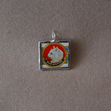 Cat, kitten, kitty, vintage advertising illustrations up-cycled to soldered glass pendant