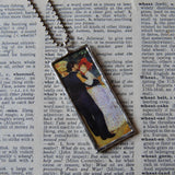 Renoir, Country Dance, City Dance, French impressionist painting, upcycled to soldered glass pendant