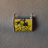 Vintage Monopoly board game cards, Advance to Go, upcycled to hand-soldered glass pendant 