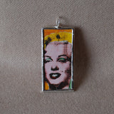 Marilyn Monroe, Andy Warhol, Pop Art, upcycled to hand soldered glass pendant