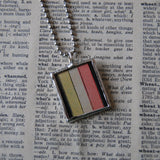 Iran / Perisa, vintage 1940s atlas with map and flag, upcycled hand soldered glass pendant