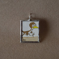 Are You My Mother? vintage children's book illustrations, up-cycled to soldered glass pendant