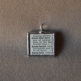 Bumblebee, vintage dictionary illustration, up-cycled to soldered glass pendant