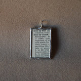 Honeycomb, honey bee, vintage dictionary illustration, up-cycled to soldered glass pendant