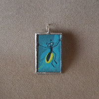 Sam and the Firefly, original illustrations from 1970s vintage book, up-cycled to soldered glass pendant