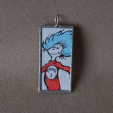 Cat in the Hat, original illustrations from vintage book, up-cycled to soldered glass pendant