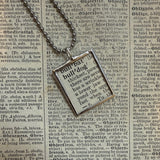 Bull dog, vintage 1930s dictionary illustration, up-cycled to hand-soldered glass pendant