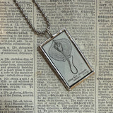 Sting Ray, vintage 1930s dictionary illustration, up-cycled to hand soldered glass pendant