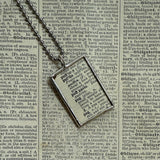 Wild and cultivated roses, vintage botanical dictionary illustration, upcycled to soldered glass pendant