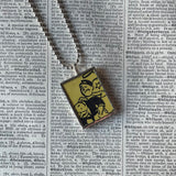 Vintage Monopoly, Chance card, Go to Jail, upcycled to soldered hand-soldered glass pendant