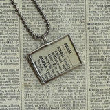 Snail vintage dictionary illustration, up-cycled to soldered glass pendant