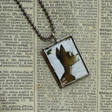 Bambi, original illustrations from vintage book, up-cycled to soldered glass pendant