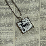 00Mickey Mouse, vintage illustrations, up-cycled to soldered glass pendant