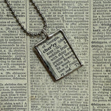Cherries, vintage botanical dictionary illustration, upcycled to soldered glass pendant