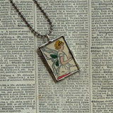 Fairy princess - vintage children's book illustration up-cycled to soldered glass pendant