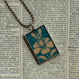 Fairy princess - vintage children's book illustration up-cycled to soldered glass pendant