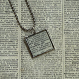 Magnolia Blossom, vintage botanical dictionary illustration, upcycled to soldered glass pendant