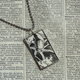 Giant Squid, Kracken, vintage children's book illustrations, up-cycled to hand soldered glass pendant