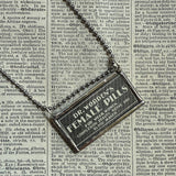 Female Pills, vintage Sears Catalog illustrations, upcycled to hand soldered glass pendant