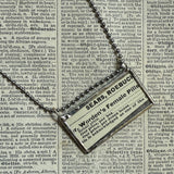 Female Pills, vintage Sears Catalog illustrations, upcycled to hand soldered glass pendant